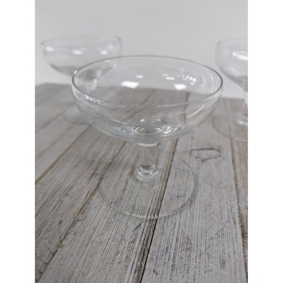 Set of 4 Sherbet Glasses Drinking Stemmed Clear Cocktail 3 1/4" - Picture 2 of 5